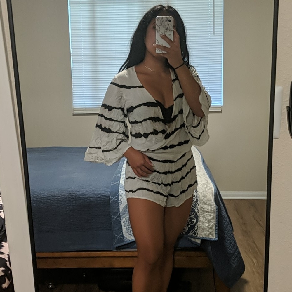 Blue life tie dye romper